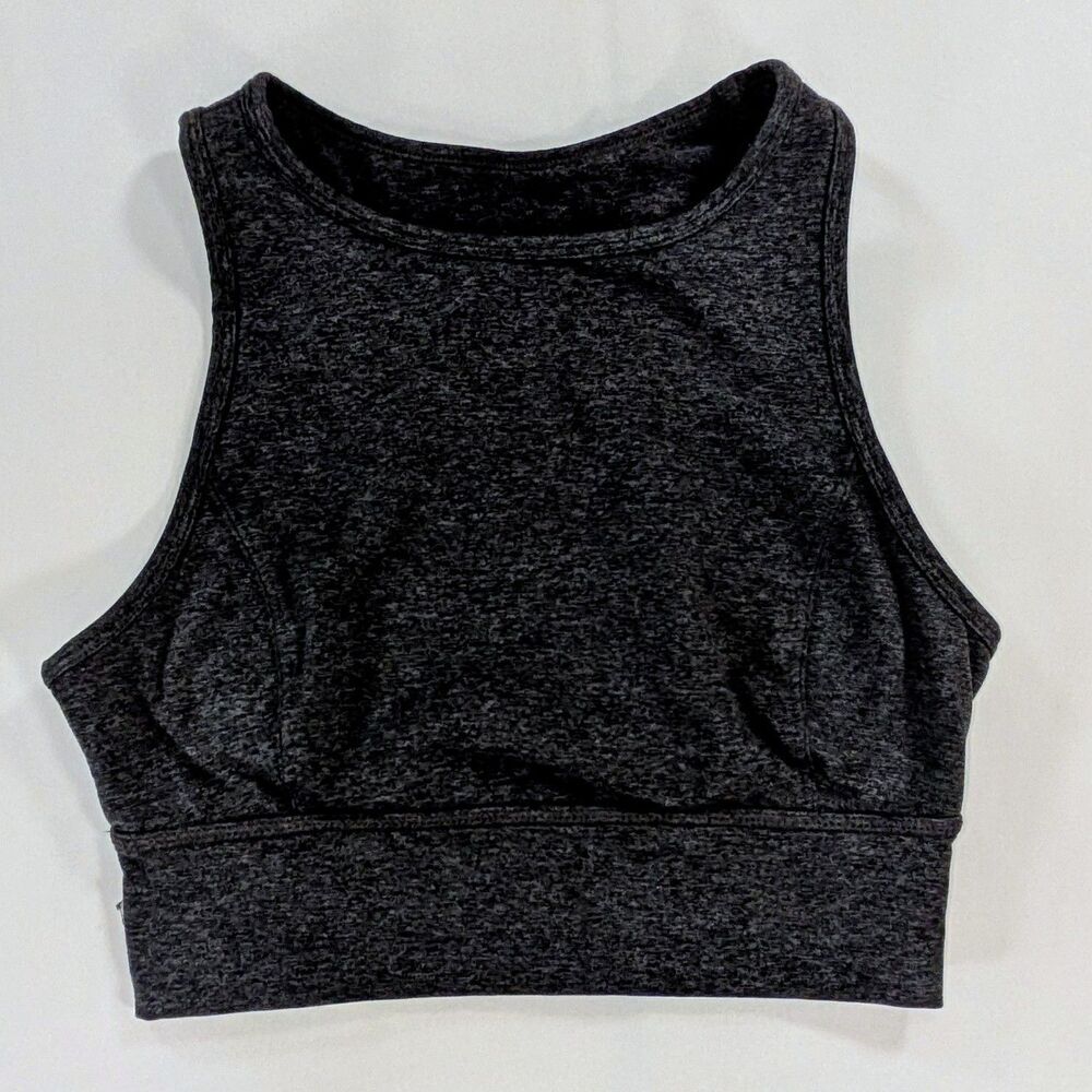 Joy Lab high neck sports bra Size Medium Heather Black